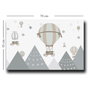 Wallity Cuadro Decorativo sobre Lienzo 45 x 70 cm Gris y Blanco